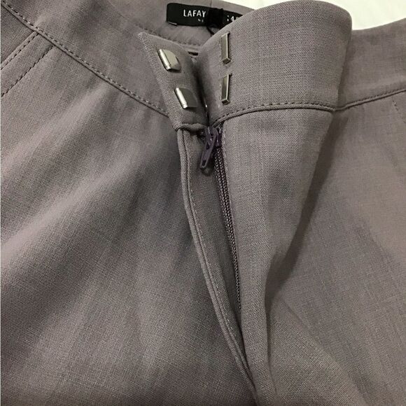 Lafayette 148 New York Wide Leg Trousers In Soapstone New Size 10 - Picture 3 of 11